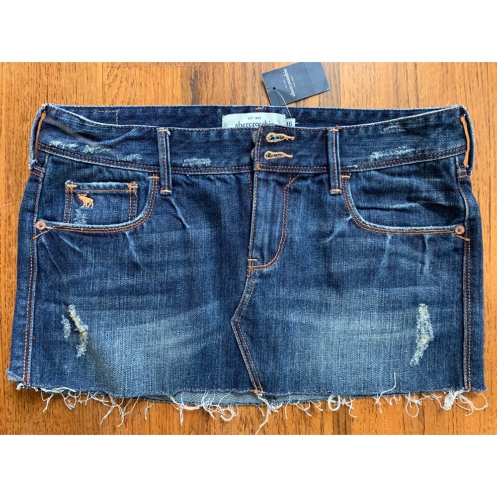 Distressed Jean Mini Skirt